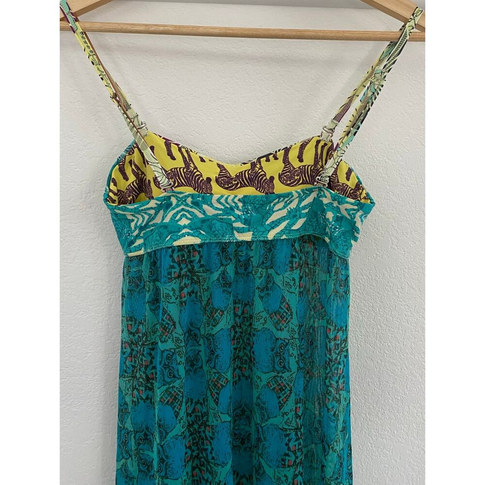 Maaji Teal Printed Midi Dress with Floral Bust - Picture 5 of 15